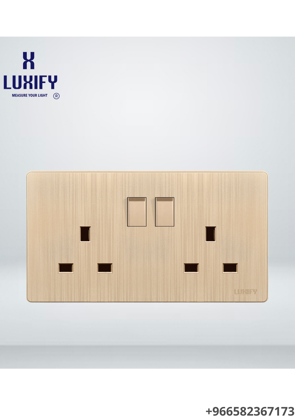 فيش 13 امبير مجوز LUXIFY ذهبى