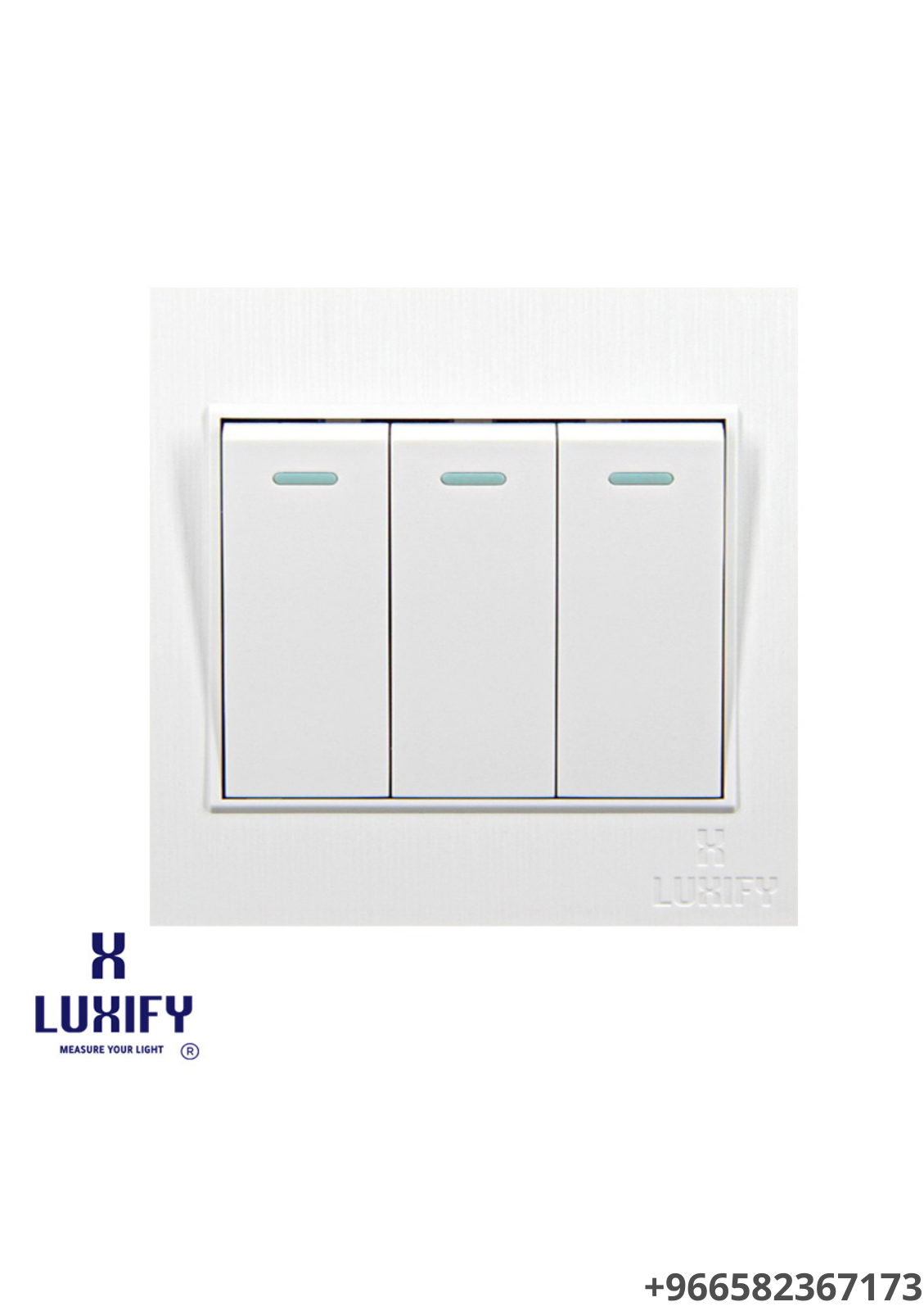 مفتاح إنارة ثلاثي من LUXIFY – تصميم أبيض أنيق لتحكم مرن وعصري