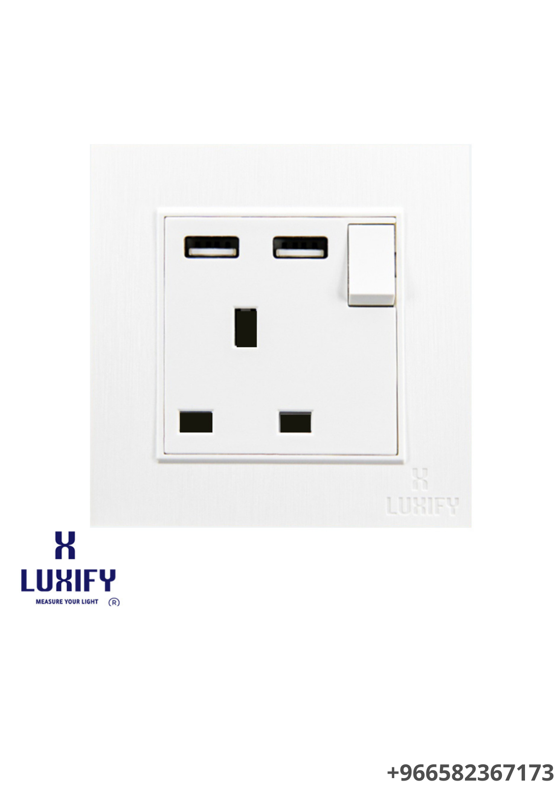 فيش كهرباء 13 أمبير مع منفذ USB – أداء مزدوج وأناقة بيضاء من LUXIFY