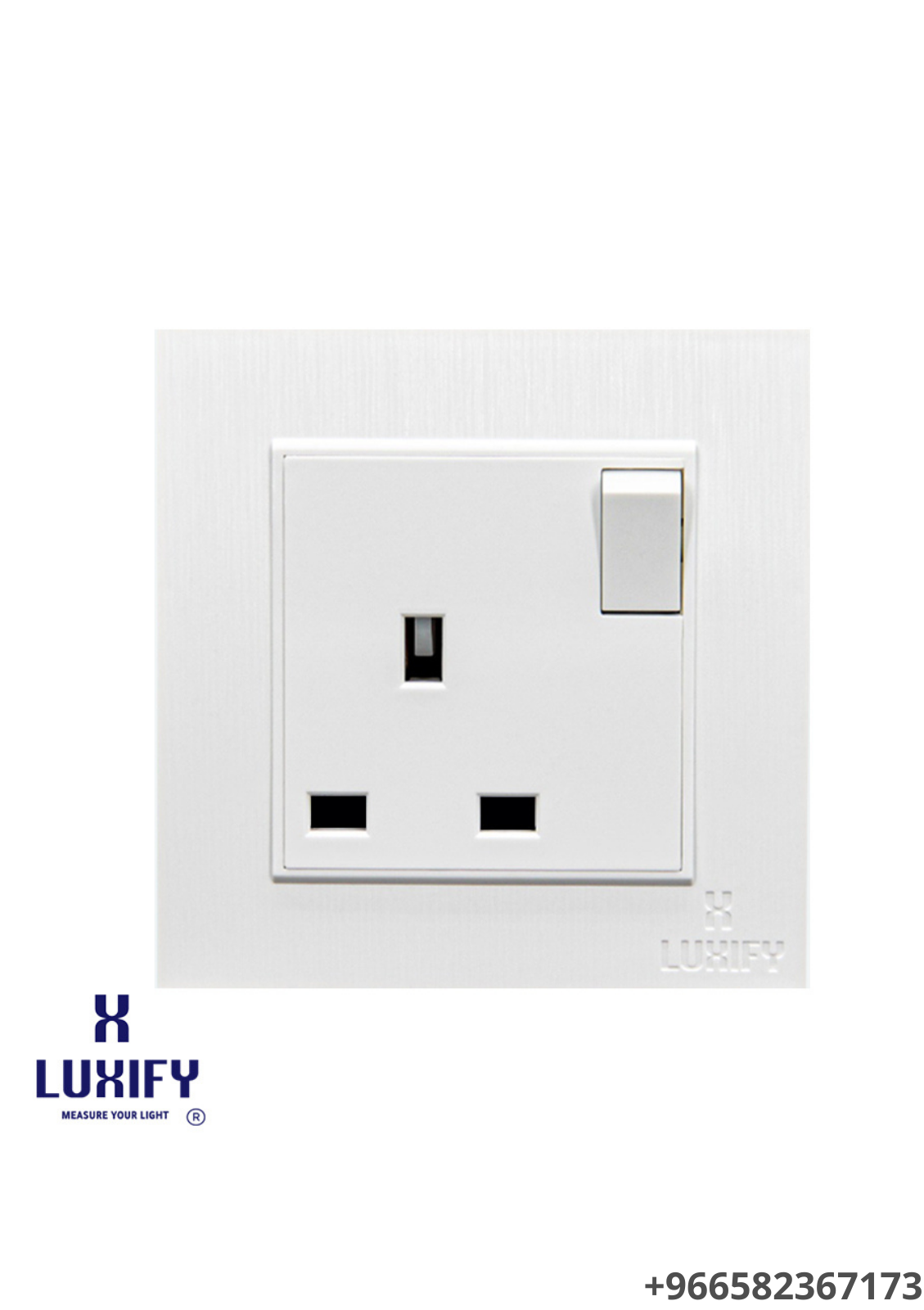 فيش 13 أمبير مع مفتاح أبيض LUXIFY