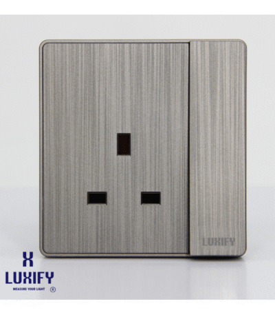 فيش 13 أمبير + مفتاح مفرد سلفر LUXIFY