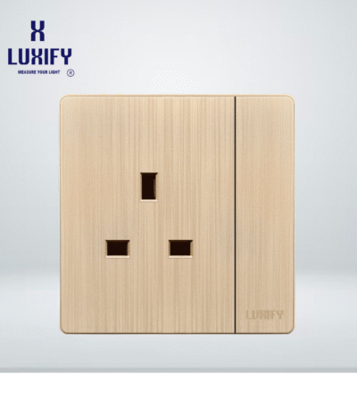 فيش 13 أمبير مع مفتاح مفرد ذهبي LUXIFY